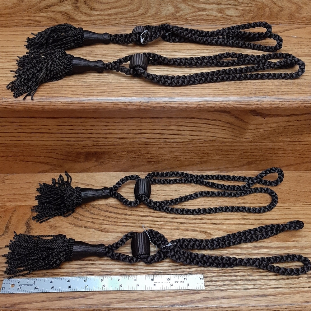 CONSO Curtain Panel Tiebacks chocolate brown (set of 4)